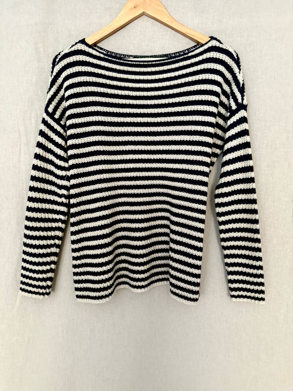 Lauren Ralph Lauren | Classic Striped Boatneck | Navy & Cream - Picture 5 of 9